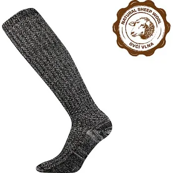 Pánské ponožky Komfortní podkolenky Boma comfort JEŠTĚD černý melír s bavlnou a ovčí vlnou velikosti ponožek: 31-32 ( EUR vel. 47-48)
