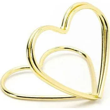 Svatební dekorace PCo Stojánek na jmenovky - srdce, zlatá 2,5 cm, 10 ks