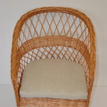 Podsedák Polstr na křeslo z vrbového proutí Tmavě béžový melír