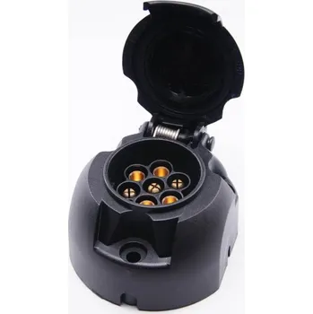 Auto elektroinstalace ERICH JAEGER Zásuvka 7P 12 V plast JAEGER s mikrospínačem+ těsnění boční vývod pravý