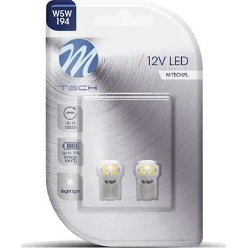 Autožárovka M-TECH POLAND | 2x Dioda LED L017 - W5W 4xSMD 2835 bílá LB017W