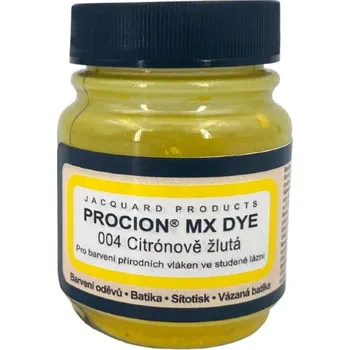 Speciální výtvarná barva Jacquard Reaktivní barvy na batikování Procion MX 19g citrónová žlutá 004