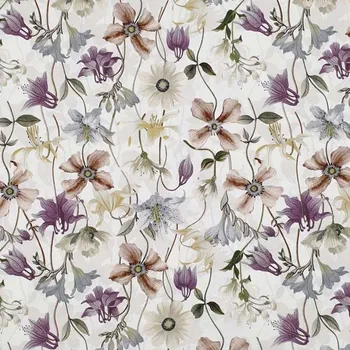 Úplet bílý, barevné luční květy, š.145