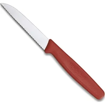 Kuchyňský nůž Nůž na zeleninu zoubkovaný STANDARD 8 cm červený - Victorinox
