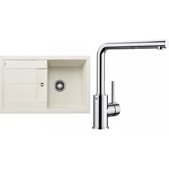 Granitový dřez Set Blanco 09-A 25 (dřez Metra 45 S Bílá soft + baterie Mila Chrom)