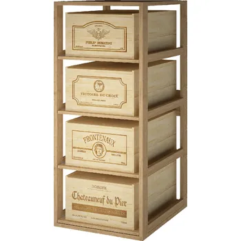 Stojan na víno Expovinalia Regál na víno ARGANZA VI Materiál a odstín: Borovice s odstínem světlý dub