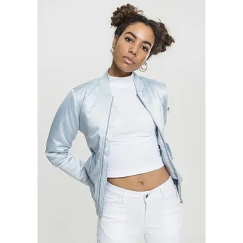 Dámský bomber Urban Classics Ladies Satin Bomber Jacket babyblue - S