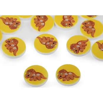 Knoflík Knoflík dětský velikost 24 dinosaurus - žlutá