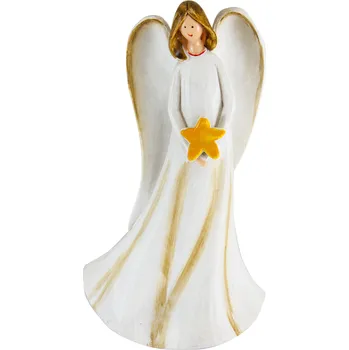 Vánoční dekorace GiftyCity Keramický anděl s hvězdou 20 cm