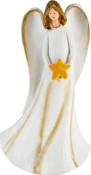 Vánoční dekorace GiftyCity Keramický anděl s hvězdou 20 cm