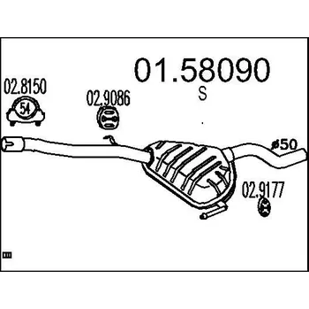 Auto-moto Střední tlumič výfuku MTS 01.58090