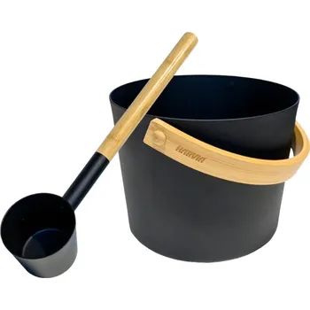 Vědro s naběračkou HARVIA, matné černé