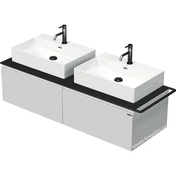 Koupelnový nábytek Intedoor koupelnový nábytek TARA 140 cm s 2 umyvadly na desku, 2 zásuvky, TA 140D 2Z KDP Varianta: A0076 Antracit LESK + doprava zdarma + při platbě převodem sleva