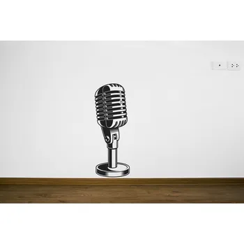 Samolepící dekorace Lepy.cz Samolepka na zeď Mikrofon Velikost (šířka x výška): 15x40cm, Barevná varianta: Levandulová
