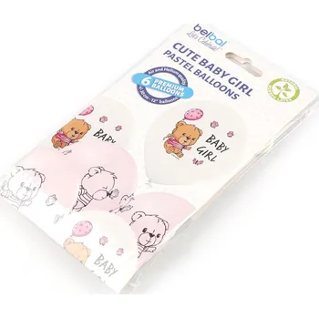 Party dekorace Nafukovací balónky Baby boy / girl, barva 1 růžová sv.