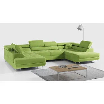 Sedací souprava Rozkládací rohová sedačka TARGEN U zelená
