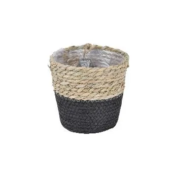 Obal na květináč Van der Leeden NL Obal na květináč, mořská tráva, přírodní/černá, pr.18x15cm|Van Der Leeden 1915