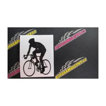 Polep vozidla SAMOLEPKA Cyklista 001 levá (10 - červená) NA AUTO, NÁLEPKA, FÓLIE, POLEP, TUNING, VLASTNÍ TEXT, TISK, AUTOSAMOLEPKY.cz, POLEPY, OBRÁZEK, LOGO, SAMOLEPKY