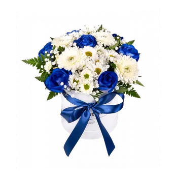 Krabice modrých růží mix Standard