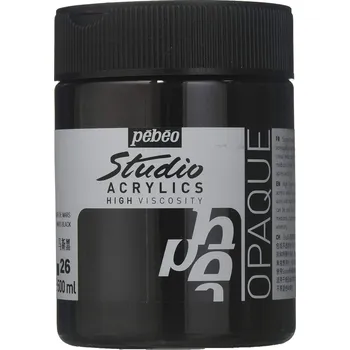 Vodová barva Akrylová barva Pébéo Studio Acrylics - 26 Mars Black Objem: 500 ml