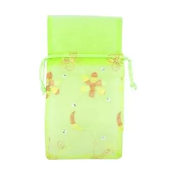 Dárková taška Dárkový sáček - pastelově zelený s květy