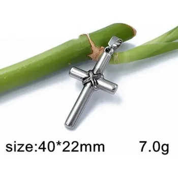 Přívěsek Kříž - 40x22mm - ocelový přívěsek