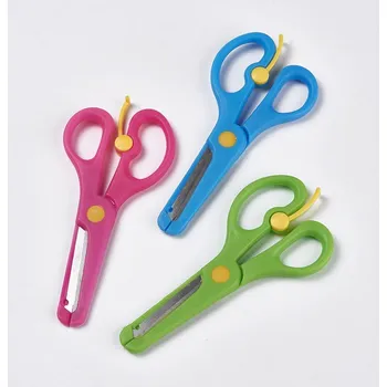 Nůžky dětské, bezpečné, S POMOCNÝM STŘÍHÁNÍM, barevný mix, 1ks