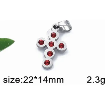 Přívěsek Kříž - 22x14mm - ocelový přívěsek