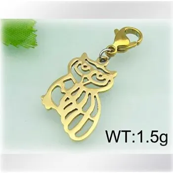 Přívěsek Sovička z oceli ve zlaté barvě - přívěsek z oceli