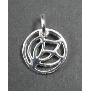 Přívěsek Květ v kruhu - stříbrný přívěsek / přívěsek ze stříbra