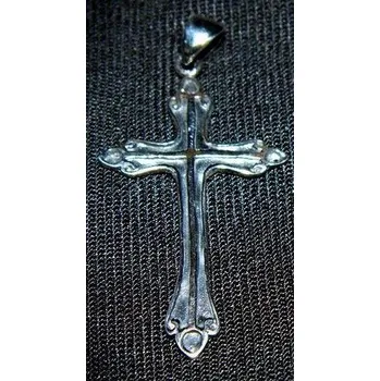 Přívěsek Kříž se zdobnými okraji - přívěsek ze stříbra