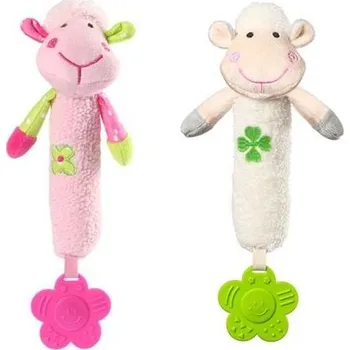 BabyOno BabyOno Plyšová hračka s pískátkem a kousátkem Sweet Lambie - růžová