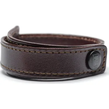 Náramek Kožený náramek LOOP XL obvod zápěstí (cm): 23 cm, Barva: Tmavě hnědá s prošitím