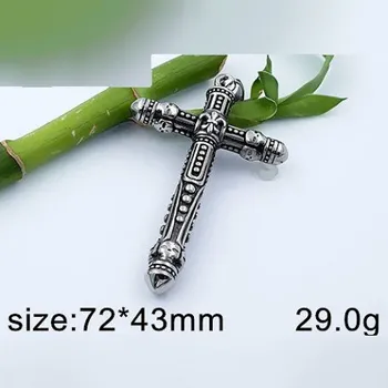 Přívěsek Ocelový přívěsek - trojrozměrný zdobený kříž - 72x43mm