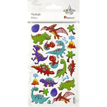 samolepka ST242, Samolepky, dinosauři, vypouklé, rozměr archu 16x9,5cm