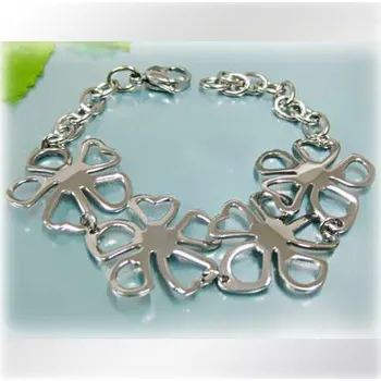 Řetízek 20cm dlouhý ocelový náramek z velkých květů