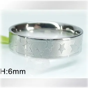 Prsten Ocelový prsten s hvězdičkami - velikost 7