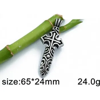 Přívěsek Kříž ve tvaru meče / meč - ocelový přívěsek (Kříž ve tvaru meče / meč - přívěsek z oceli)