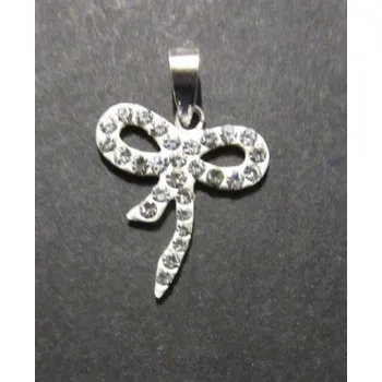 Přívěsek Mašlička - přívěsek ze stříbra vykládaný umělými mikrozirkony