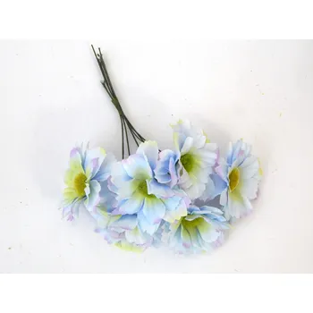 umělá květina Dekorace na drátku, umělé květiny, SV. MODRÉ, 10 svazků