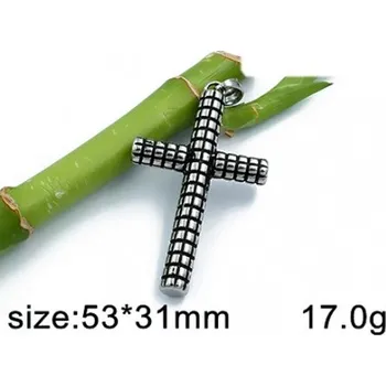 Přívěsek Kříž - 53x31mm - ocelový přívěsek