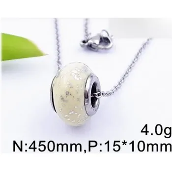 Přívěsek Světlý korálek - ocelový přívěsek s řetízkem 45cm