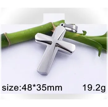 Přívěsek Velký kříž - 48x35mm - ocelový přívěsek