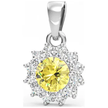 Přívěsek Elegantní zlatý přívěsek Dion se zirkony Materiál šperku: Růžové zlato, Barevné varianty zirkonů: Modro - růžová kombinace