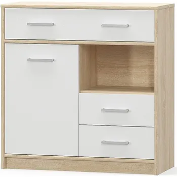 Postel Komoda 1D3S TIPS dub sonoma/bílá mat