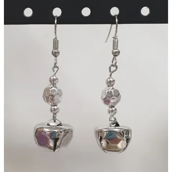 Náušnice Vánoční náušnice s rolničkou - stříbrná