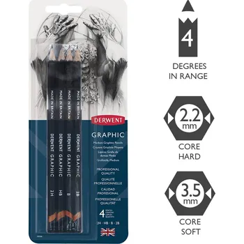 Grafitová tužka Derwent Graphic Medium 39004 4 ks