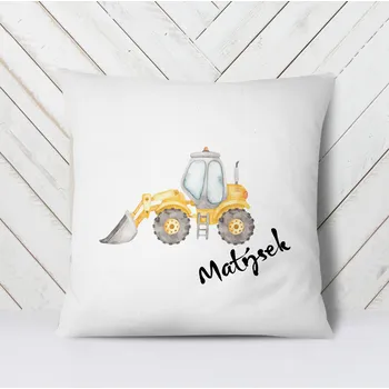 Dekorativní polštářek Domovi Bílý polštář s vlastním jménem Nakladač 40x40