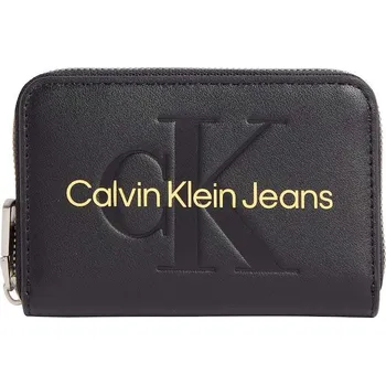 Peněženka CALVIN KLEIN DÁMSKÁ PENĚŽENKA MALÁ SCULPTED MED ZIP AROUND MONO BLACK K60K607229 0GN