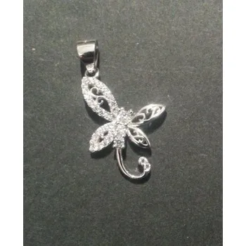 Přívěsek Motýlek - přívěsek ze stříbra vykládaný umělými mikrozirkony
